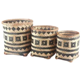 Corbeilles de rangement en bambou (Lot de 3)