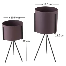 Set de 2 supports à plantes ronds Pedestal