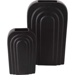 Vase en céramique  noir Arc