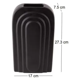 Vase en céramique  noir Arc