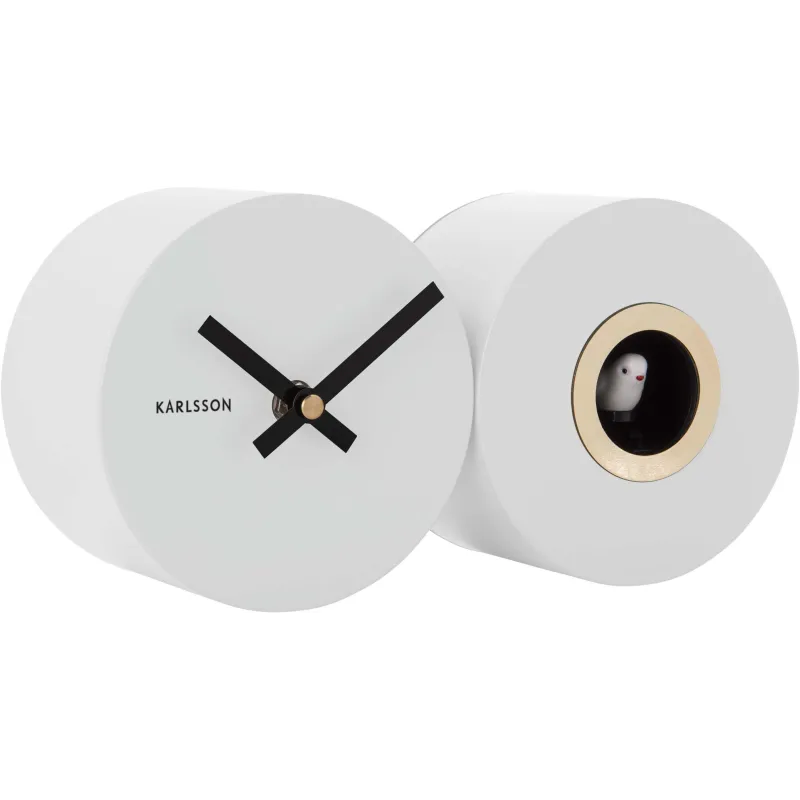 Horloge murale en métal mat Duo Cuckoo