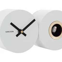 Horloge murale en métal mat Duo Cuckoo