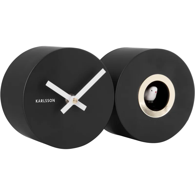 Horloge murale en métal mat Duo Cuckoo