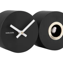 Horloge murale en métal mat Duo Cuckoo