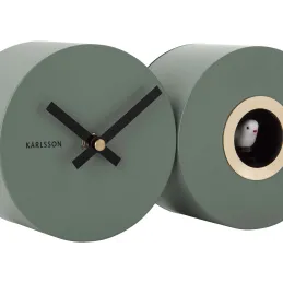 Horloge murale en métal mat Duo Cuckoo