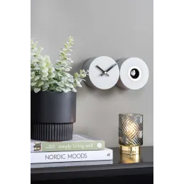 Horloge murale en métal mat Duo Cuckoo