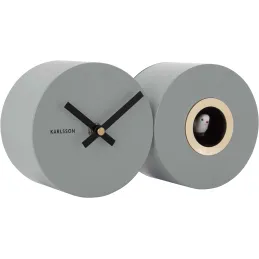 Horloge murale en métal mat Duo Cuckoo