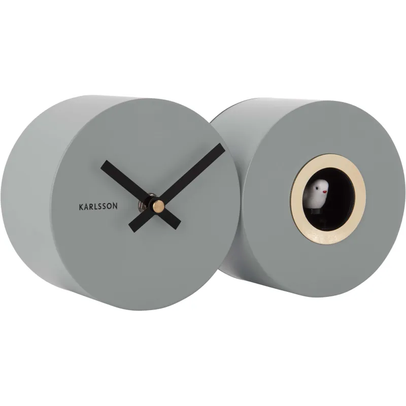 Horloge murale en métal mat Duo Cuckoo