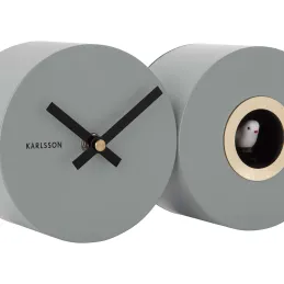 Horloge murale en métal mat Duo Cuckoo