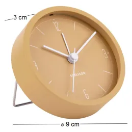 Réveil en métal mat Numbers & Lines 9 cm