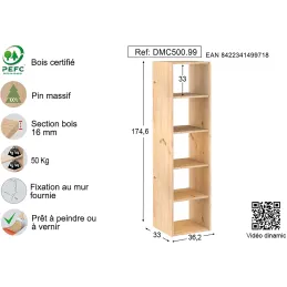 Étagère modulaire en pin massif Dinamic