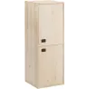 Armoire en pin brut 2 portes 4 tablettes Dinamic