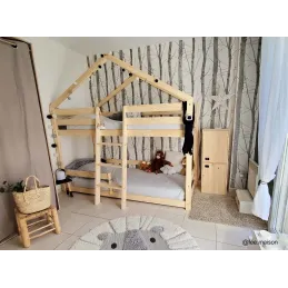 Armoire en pin brut 2 portes 4 tablettes Dinamic