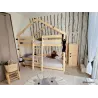 Armoire en pin brut 2 portes 4 tablettes Dinamic