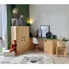Armoire en pin brut 2 portes 4 tablettes Dinamic
