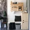 Armoire en pin brut 2 portes 4 tablettes Dinamic
