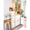 Armoire en pin brut 2 portes 4 tablettes Dinamic