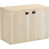 Armoire en pin brut 2 portes 3 tablettes Dinamic