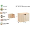 Armoire en pin brut 2 portes 3 tablettes Dinamic