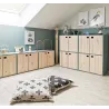 Armoire en pin brut 2 portes 3 tablettes Dinamic