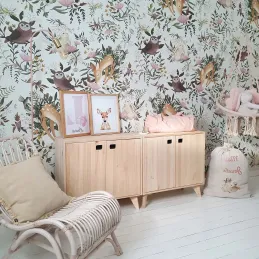 Armoire en pin brut 2 portes 3 tablettes Dinamic