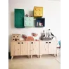 Armoire en pin brut 1 porte 2 tablettes Dinamic