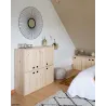 Armoire en pin brut 1 porte 2 tablettes Dinamic