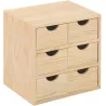 Mini rangement bloc en pin brut avec tiroirs