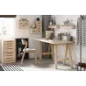Mini rangement bloc en pin brut avec tiroirs