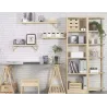 Mini rangement bloc en pin brut avec tiroirs
