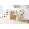 Mini rangement bloc en pin brut avec tiroirs