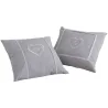 Coussins carrés gris avec coeur (Lot de 2)