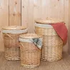 Coffres à linge en osier blanc (Lot de 3)