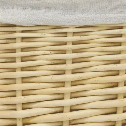 Coffres à linge en osier blanc (Lot de 3)