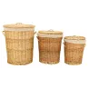 Coffres à linge en osier blanc (Lot de 3)