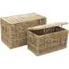 Malles en poelet gris (Lot de 2)