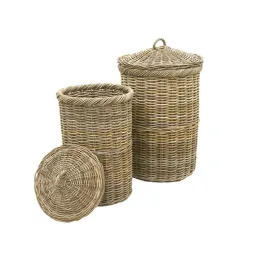 Paniers à linge en poelet (Lot de 2)