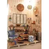 Lampe boule rotin