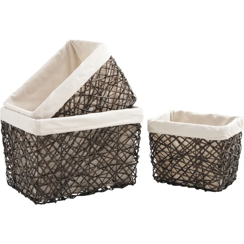Corbeilles de rangement en éclisse (Lot de 3)