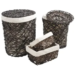 Paniers à linge et corbeilles en éclisse (Lot de 4)