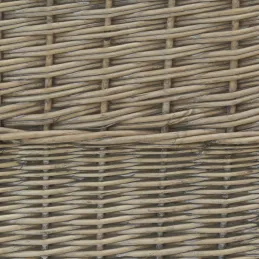 Panier à linge + 4 corbeilles en osier gris (Lot de 5)