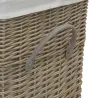 Panier à linge + 4 corbeilles en osier gris (Lot de 5)