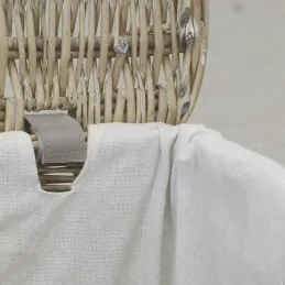 Panier à linge + 4 corbeilles en osier gris (Lot de 5)
