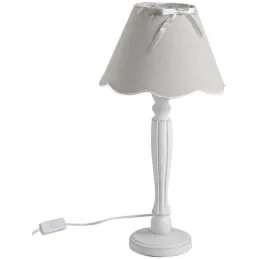 Lampe en bois et abat-jour ruban