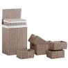 Paniers à linge en papier cordé taupe avec corbeilles (Lot de7)