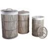 Paniers à linge en poelet gris (Lot de 3)