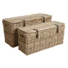 Coffres bouts de lit en poelet gris (Lot de 2)