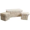 Malles carrées en osier blanchi (Lot de 3)