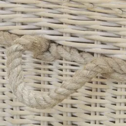 Malles carrées en osier blanchi (Lot de 3)