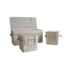 Malles carrées en osier blanchi (Lot de 3)